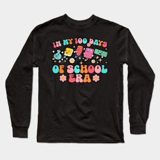 In My 100 Days Of School Era Student Teacher Groovy Long Sleeve T-Shirt